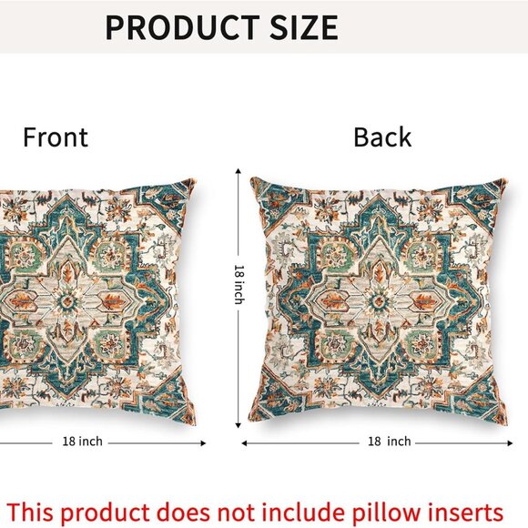 NEW 2 Set 🎀 Boho Green Throw Pillow Covers 18"" Bohemian Velvet Soft Be… - Picture 3 of 9